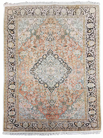 288 x 181 cm Kashmir silk Traditional Orange Large Rug - Rugoutlet