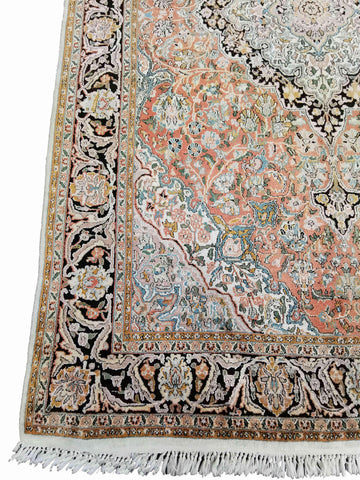 288 x 181 cm Kashmir silk Traditional Orange Large Rug - Rugmaster