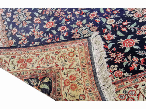 288 x 184 cm Kashan Silk Traditional Black Large Rug - Rugoutlet