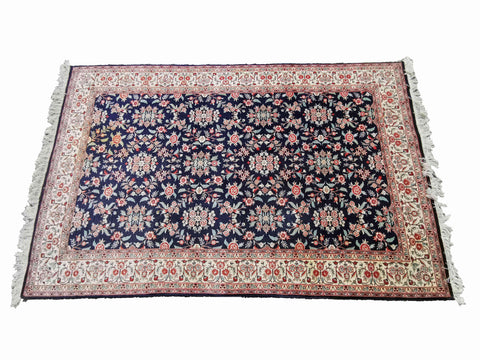 288 x 184 cm Kashan Silk Traditional Black Large Rug - Rugoutlet