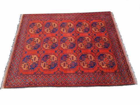 288 x 222 cm Afghan Tribal Red Large Rug - Rugoutlet