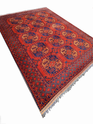 288 x 222 cm Afghan Tribal Red Large Rug - Rugmaster