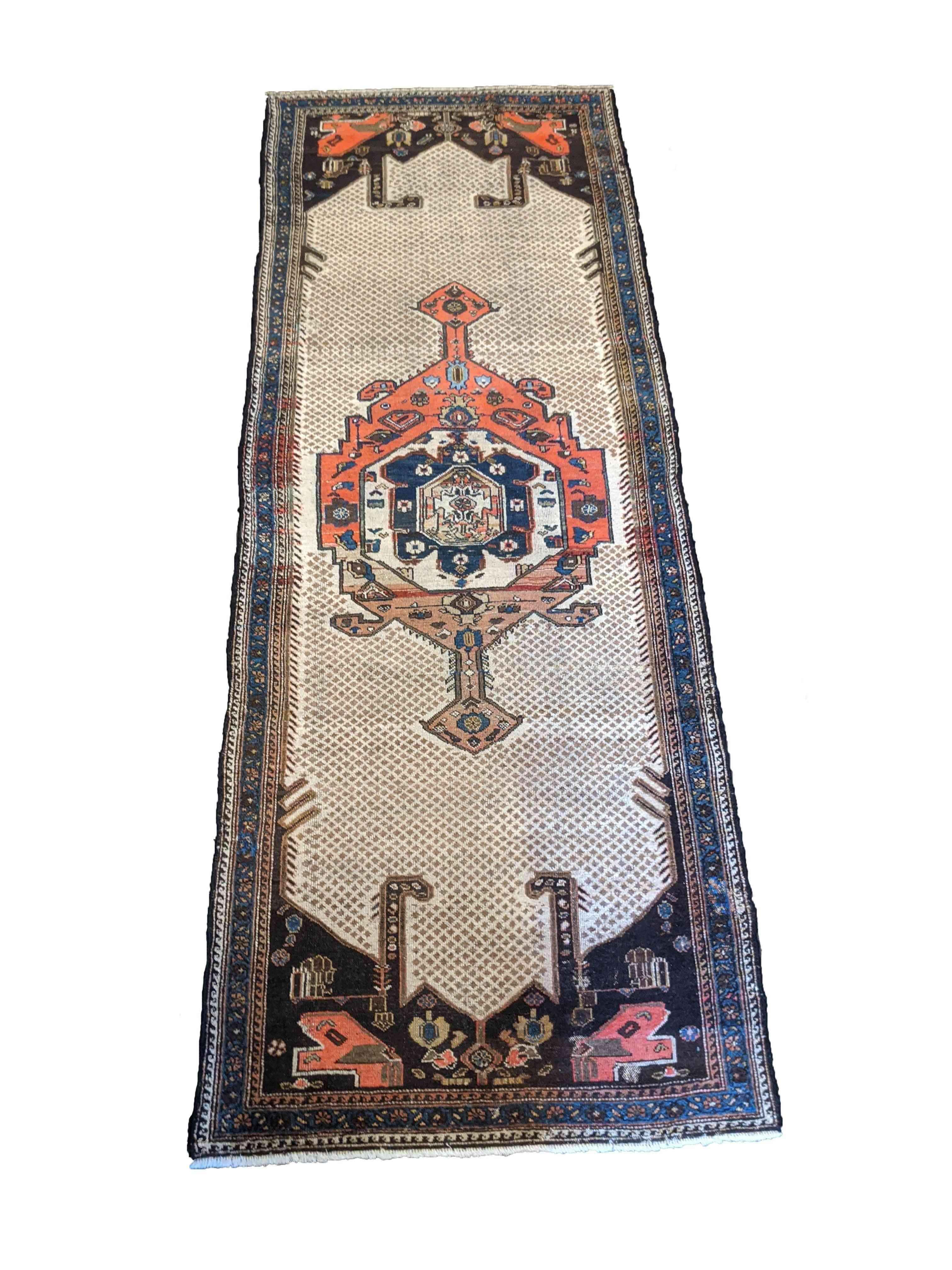 289 x 110 cm Old Tabriz Tribal Beige Rug - Rugmaster