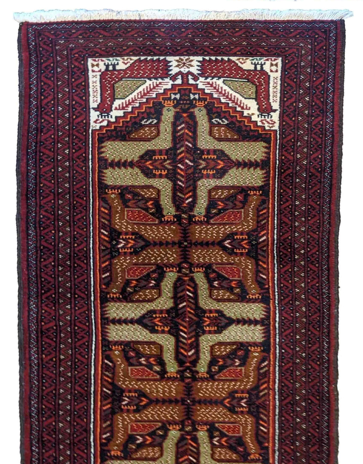 Persian Baluch Red Wool Rug 289 x 68 cm (9.48 x 2.23 ft)