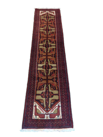289 x 68 cm Persian Baluch Traditional Red Rug - Rugoutlet