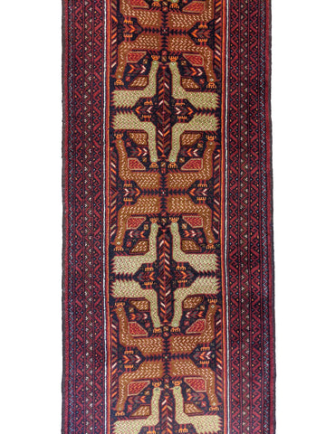 289 x 68 cm Persian Baluch Traditional Red Rug - Rugoutlet