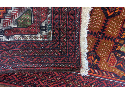 289 x 68 cm Persian Baluch Traditional Red Rug - Rugoutlet