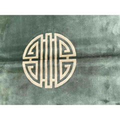 290 x 183 cm Old Chinese Traditional Green Large Rug - Rugmaster