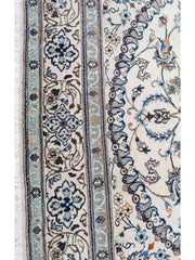 290 x 190 cm Nain 9la silk & wool Traditional Beige Large Rug - Rugmaster