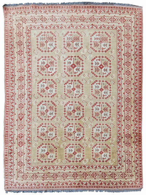 290 x 198 cm Turkomen Traditional Yellow Large Rug - Rugoutlet