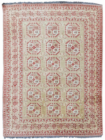 290 x 198 cm Turkomen Traditional Yellow Large Rug - Rugoutlet