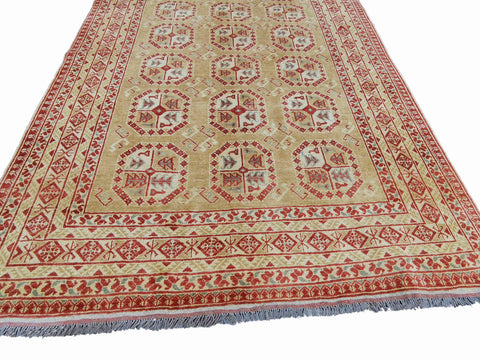 290 x 198 cm Turkomen Traditional Yellow Large Rug - Rugoutlet