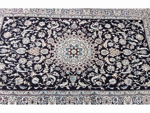 290 x 200 cm Nain 9La Traditional Blue Large Rug - Rugmaster