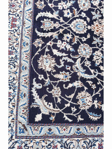 290 x 200 cm Nain 9La Traditional Blue Large Rug - Rugmaster
