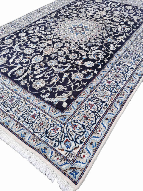 290 x 200 cm Nain 9La Traditional Blue Large Rug - Rugmaster