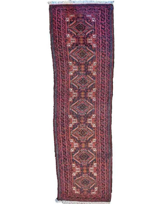 290 x 60 cm Persian Baluch Traditional Red Rug - Rugoutlet