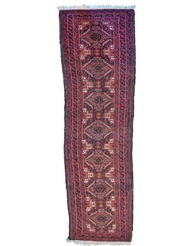 290 x 60 cm Persian Baluch Traditional Red Rug - Rugoutlet