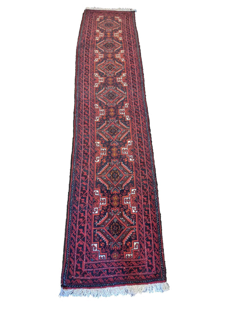 290 x 60 cm Persian Baluch Traditional Red Rug - Rugoutlet