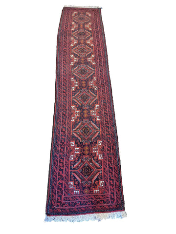 290 x 60 cm Persian Baluch Traditional Red Rug - Rugoutlet
