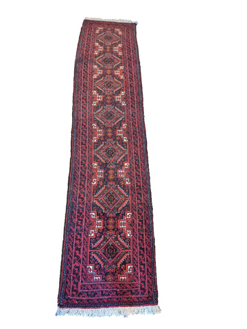 290 x 60 cm Persian Baluch Traditional Red Rug - Rugoutlet
