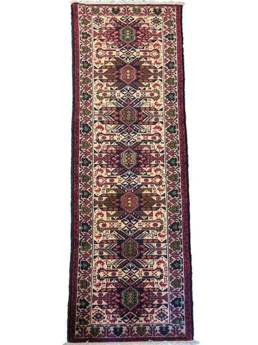 290 x 61 cm Persian Baluch Traditional Red Rug - Rugoutlet