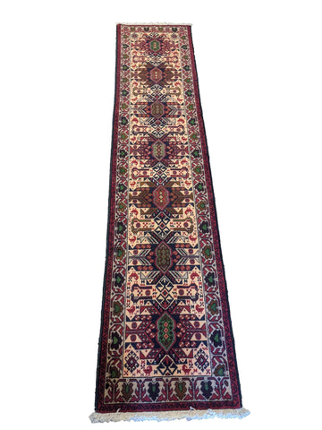 290 x 61 cm Persian Baluch Traditional Red Rug - Rugoutlet