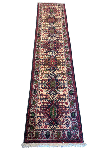 290 x 61 cm Persian Baluch Traditional Red Rug - Rugoutlet