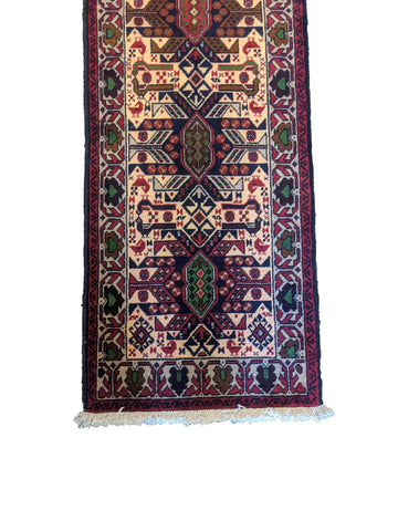 290 x 61 cm Persian Baluch Traditional Red Rug - Rugoutlet