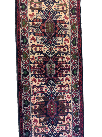 290 x 61 cm Persian Baluch Traditional Red Rug - Rugoutlet