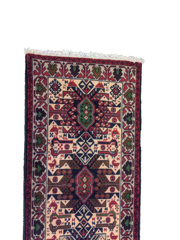 290 x 61 cm Persian Baluch Traditional Red Rug - Rugoutlet