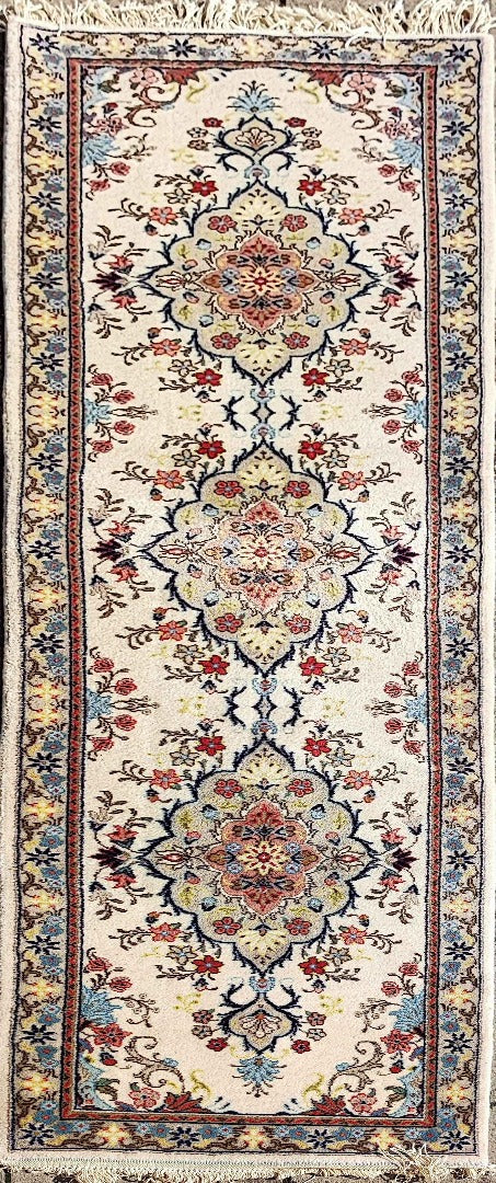 290 x 72 cm Persian Nain floral Runner Traditional Yellow Rug - Rugoutlet