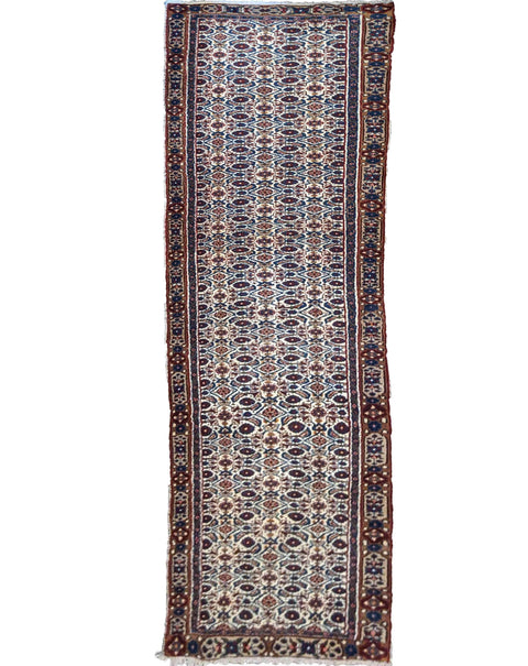 290 x 78 cm Persian Hamadan Traditional Blue Rug - Rugoutlet