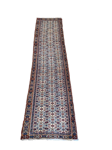 290 x 78 cm Persian Hamadan Traditional Blue Rug - Rugoutlet