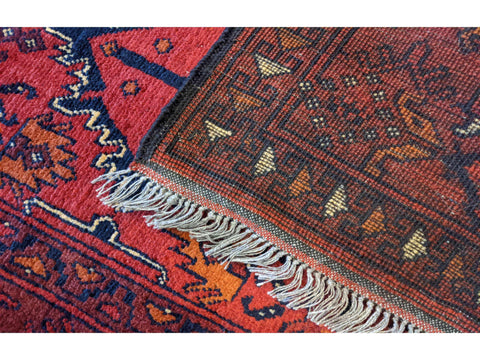 290 x 79 cm Afghan Khan Tribal Red Rug - Rugoutlet