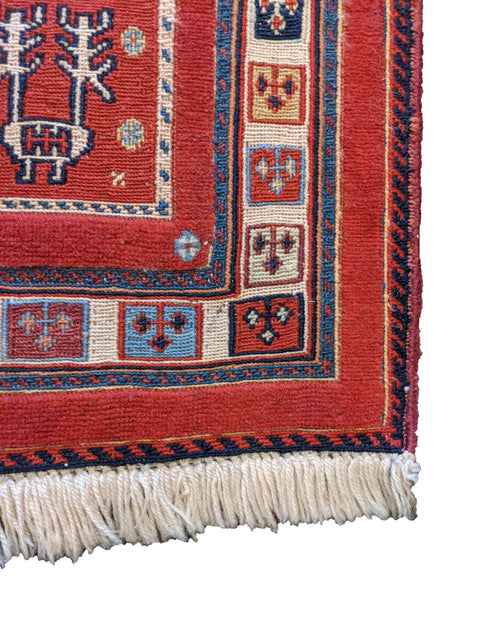 290 x 84 cm Persian Shahsavand Sumak Tribal Red Rug - Rugoutlet