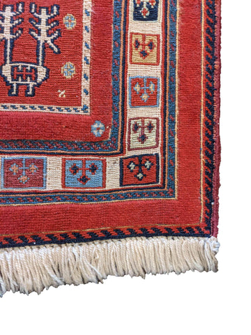 290 x 84 cm Persian Shahsavand Sumak Tribal Red Rug - Rugoutlet