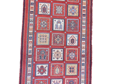 290 x 84 cm Persian Shahsavand Sumak Tribal Red Rug - Rugoutlet