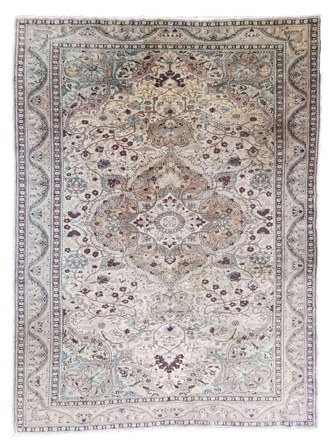 291 x 203 cm Old Anatolian Sand Beige Large Rug - Rugoutlet