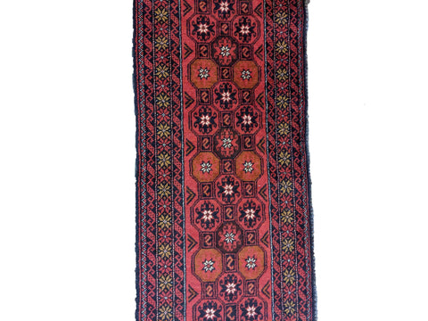 292 x 58 cm Persian Baluch Traditional Red Rug - Rugoutlet
