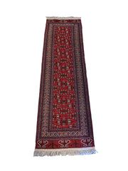 292 x 90 cm Fine Afghan Tribal Red Rug - Rugoutlet