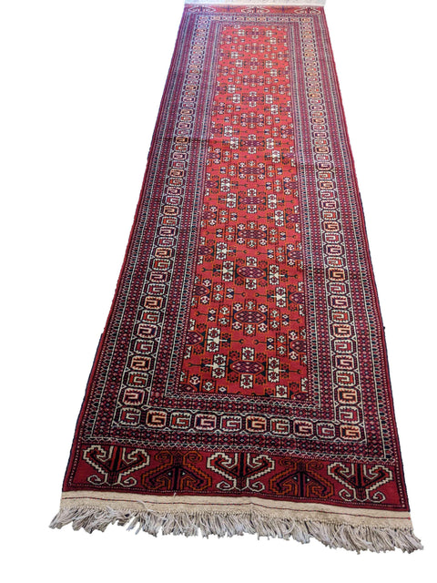 292 x 90 cm Fine Afghan Tribal Red Rug - Rugoutlet