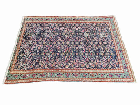 293 x 197 cm Old Anatolian Turquoise, and Blue Large Rug - Rugoutlet