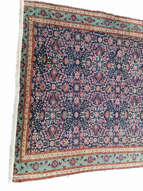 293 x 197 cm Old Anatolian Turquoise, and Blue Large Rug - Rugoutlet