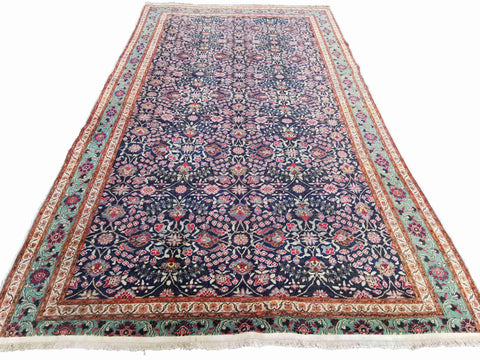 293 x 197 cm Old Anatolian Turquoise, and Blue Large Rug - Rugoutlet