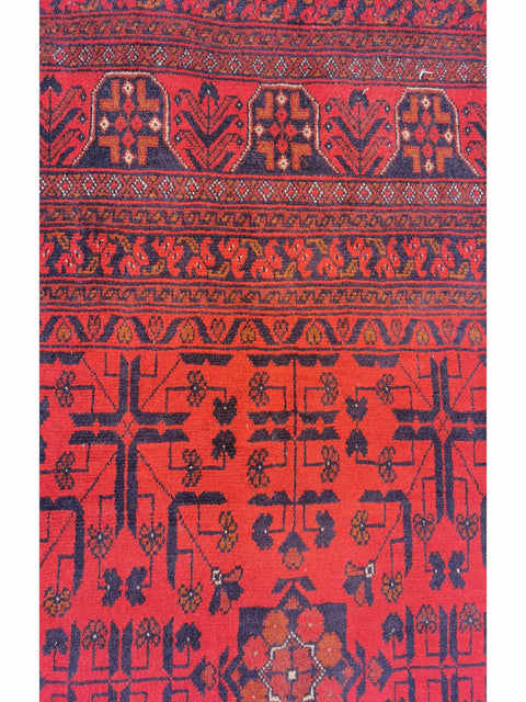 293 x 199 cm Afghan Khan Tribal Red Large Rug - Rugoutlet