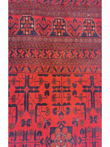 293 x 199 cm Afghan Khan Tribal Red Large Rug - Rugoutlet