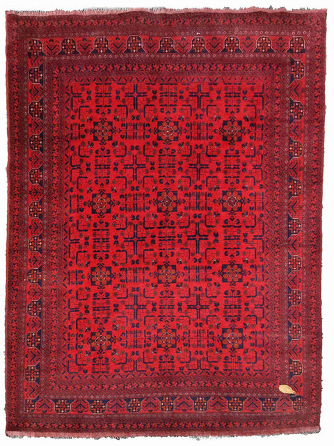 293 x 199 cm Afghan Khan Tribal Red Large Rug - Rugoutlet