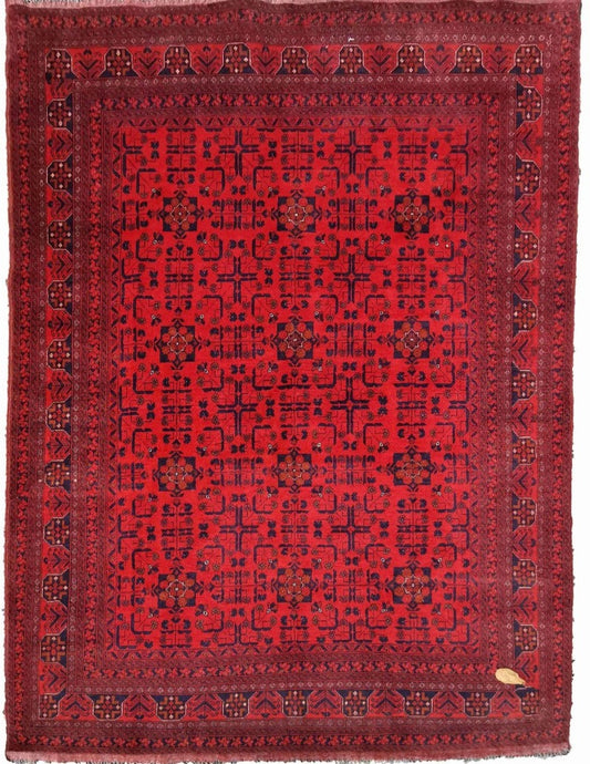 293 x 199 cm Afghan Khan Tribal Red Large Rug - Rugoutlet