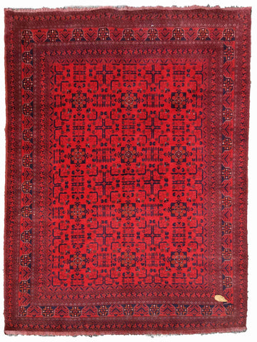 293 x 199 cm Afghan Khan Tribal Red Large Rug - Rugoutlet
