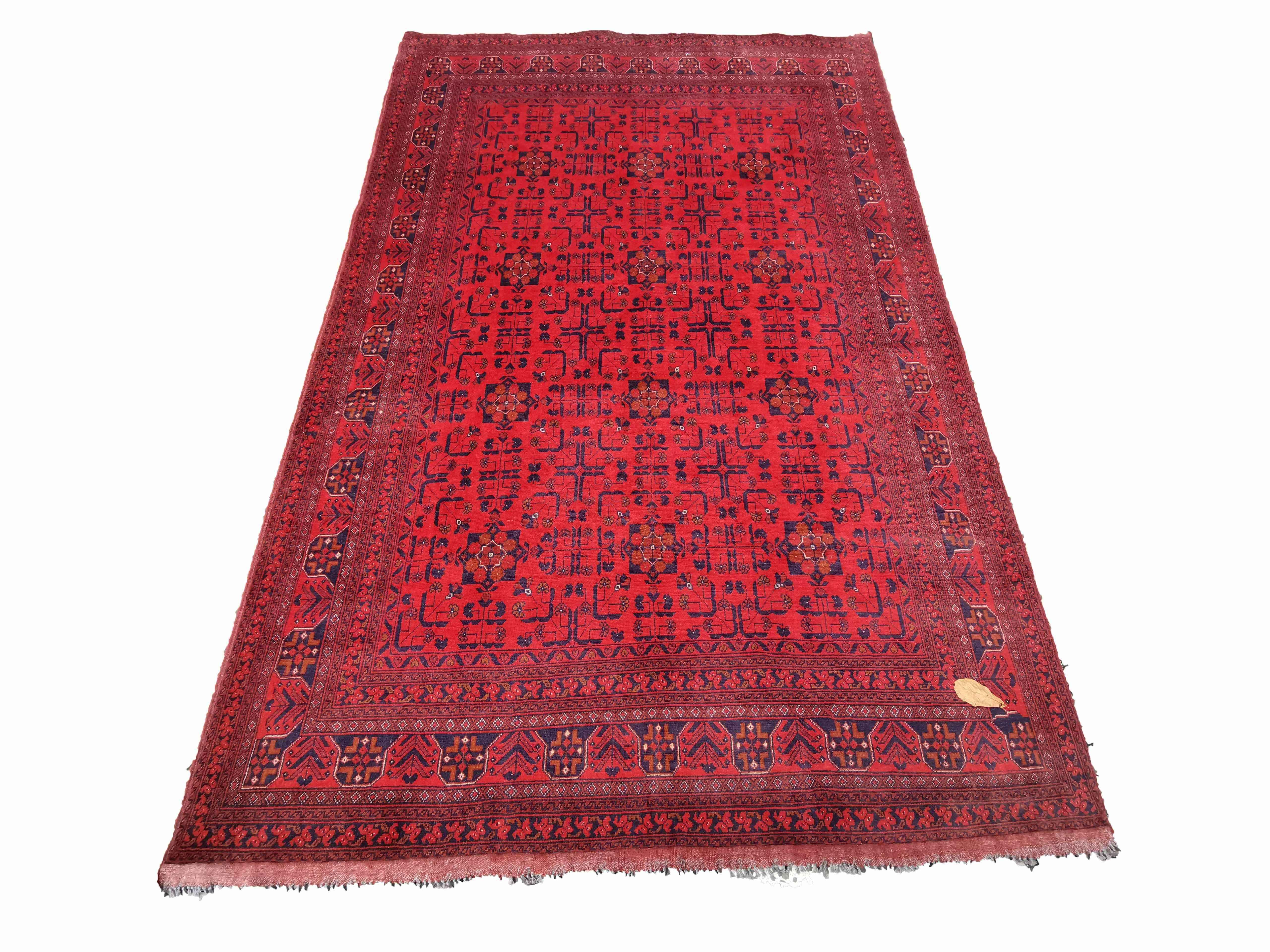 293 x 199 cm Afghan Khan Tribal Red Large Rug - Rugmaster